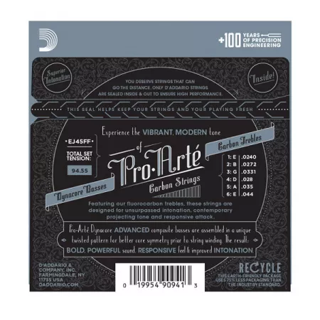 EJ45FF Pro-Arte Carbon Комплект струн для классической гитары, нормальное натяжение, D'Addario