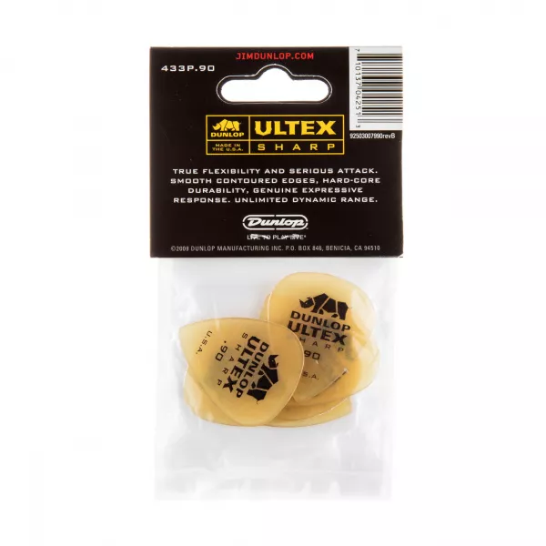 Ultex Sharp Медиаторы 6шт, толщина 0,90мм, Dunlop, 433P.90  рис.2 