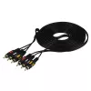 Кабель 3xRCA (m)-3xRCA (m) 3.0м ПВХ, черный, в пакете, GoPower, 00-00027485