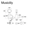 Колки для гитары 6п, черные, Musiclily, MX1347BK-6