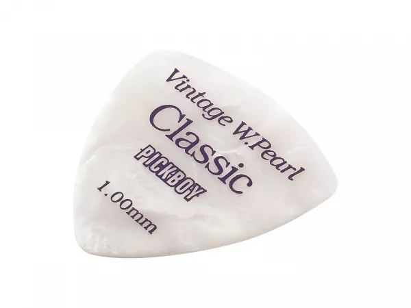 Celluloid Vintage Classic White Pearl Медиаторы 50шт, толщина 1.0мм, Pickboy, GP-24/100  рис.2 