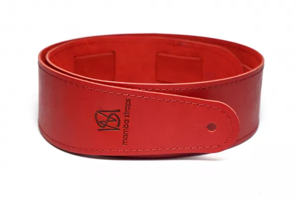 Ремень для гитары, кожаный, красный, Mamba straps, MB6061-117-03  рис.2 