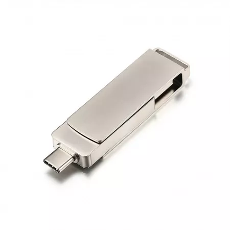Флеш-накопитель MODERN 128GB USB3.0 Type-C (m) металл серый, GoPower, 00-00030046