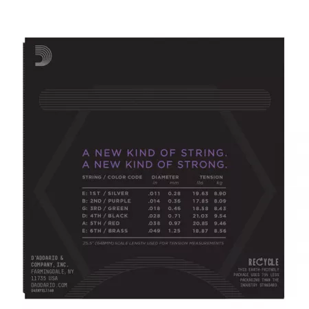 NYXL1149 NYXL Комплект струн для электрогитары, никелированные, Medium, 11-49, D'Addario