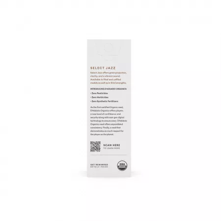Organic Select Jazz Unfiled Трости для саксофона тенор, размер 4M, 5шт, D'Addario, ORRS05TSX4M