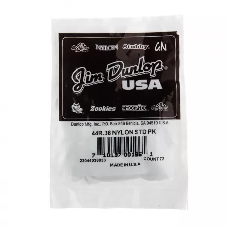 Nylon Standard Медиаторы 72шт, толщина 0,38мм, Dunlop, 44R.38
