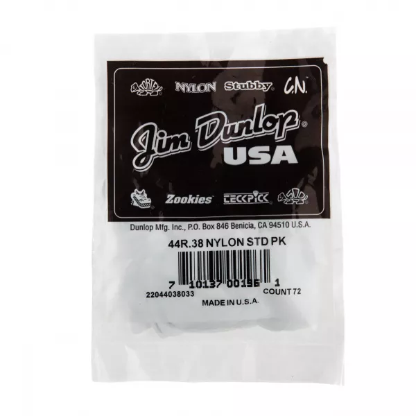 Nylon Standard Медиаторы 72шт, толщина 0,38мм, Dunlop, 44R.38  рис.2 