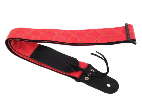 Ремень для гитары, красный, MEZZO, MZ-RG-5red  рис.2 