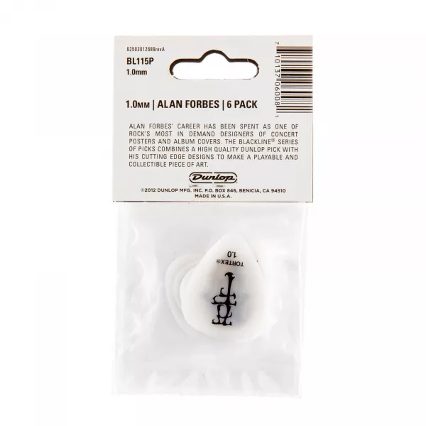 Alan Forbes S2 Медиаторы 6шт, толщина 1,00мм, Dunlop, BL115P1.0  рис.2 