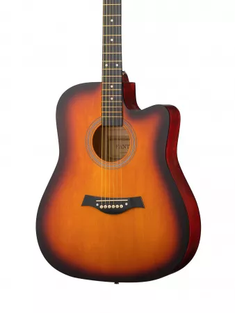 Акустическая гитара 41", с вырезом, санберст, Fante, FT-221-3TS