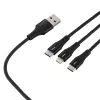 Кабель GP21-3-1.2M USB (m)-Type-C/Lightning/microUSB (m) 1.2м черный, GoPower, 00-00028388