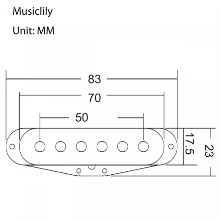 Крышка звукоснимателя сингл Strat style, 50мм, белая, 3шт, Musiclily, MX1205WH-3