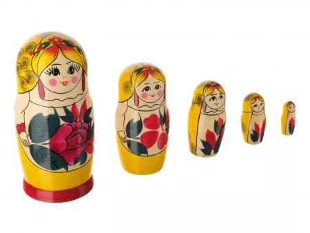 Матрешка традиционная 5 кукольная "Сударушка", Хохлома, LHM10108