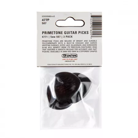 Primetone Медиаторы, 3шт, 5мм, большой круглый кончик, Dunlop, 477P507