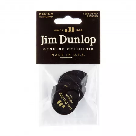 Black Teardrop Медиаторы, 12шт, капля, средние, Dunlop, 485P03MD