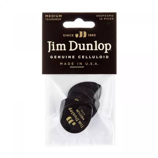 Black Teardrop Медиаторы, 12шт, капля, средние, Dunlop, 485P03MD  рис.2 