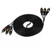Кабель 3xRCA (m)-3xRCA (m) 5.0м ПВХ, черный, в пакете, GoPower, 00-00027486