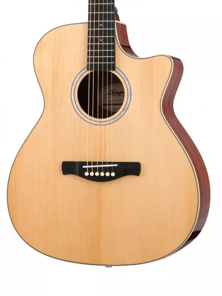Акустическая гитара, с вырезом, цвет натуральный, Magna, M-85  рис.2 