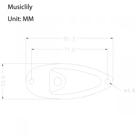 Панель для джека Stratocaster, лодочка, черная, 2 шт, Musiclily, MX0850BK-2