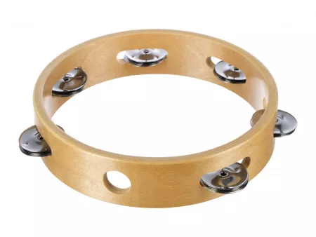Тамбурин круглый без кожи 8" деревянный, 1 ряд бубенцов. DADI, HLT-081