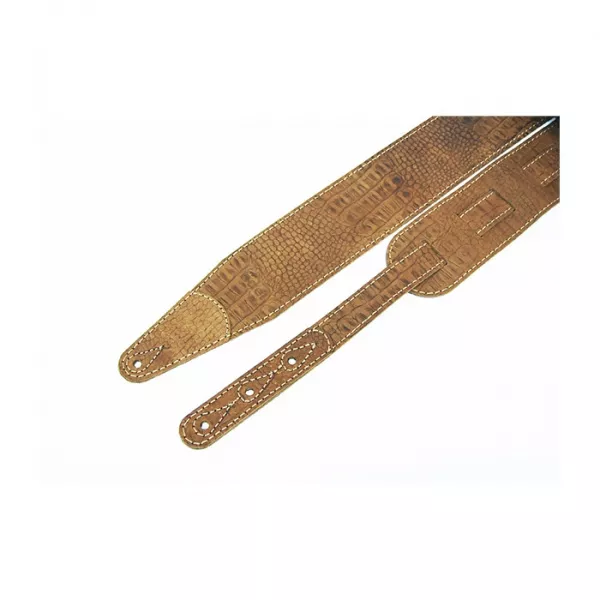 Leather 11 Ремень для гитары, кожаный, фундук, тиснение рептилия, Fidel, FL660307L11  рис.2 