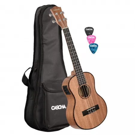 Mahogany Series Укулеле тенор со звукоснимателем, с чехлом, цвет натуральный, Cascha, HH-2048E