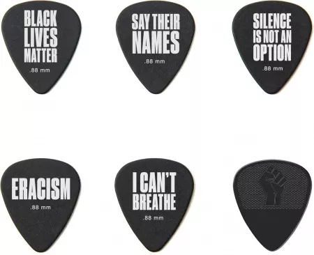Black Lives Matter Медиаторы 6шт, толщина 0,88мм, черные, Dunlop, BLMT03