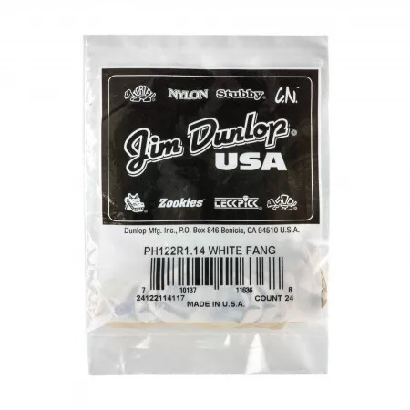 White Fang Медиаторы 24шт, толщина 1.14мм, Dunlop, PH122R1.14