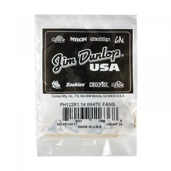 White Fang Медиаторы 24шт, толщина 1.14мм, Dunlop, PH122R1.14  рис.2 