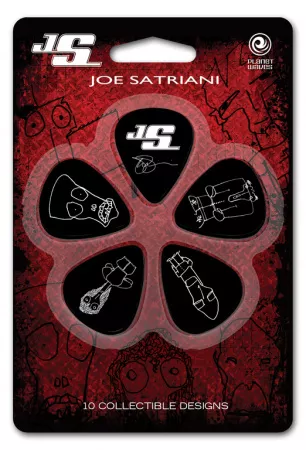 1CBK4-10JS Joe Satriani Медиаторы, черные, 10шт, средние, Planet Waves