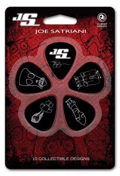 1CBK2-10JS Joe Satriani Медиаторы, черные, 10шт, тонкие, Planet Waves