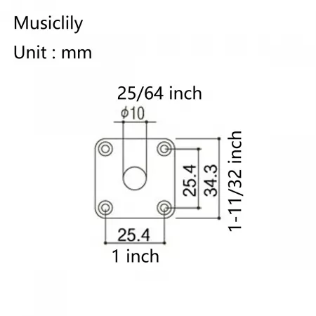 Панель для джека овальная Gibson LP/Epiphone, черная, 2шт, Musiclily, MX1586BK-2