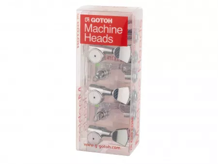 Колки для гитары 3+3, локовые, хром, Gotoh, SG381-HAPM-04-C-L3+R3