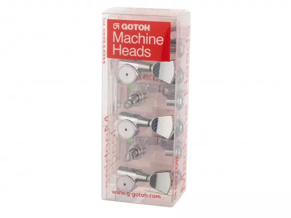 Колки для гитары 3+3, локовые, хром, Gotoh, SG381-HAPM-04-C-L3+R3  рис.2 