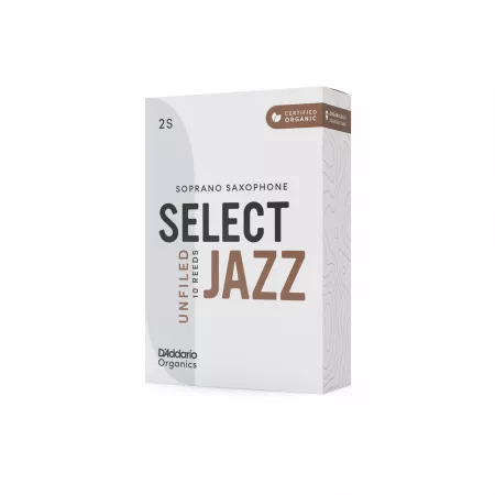 Organic Select Jazz Unfiled Трости для саксофона сопрано, размер 2S, 10шт, D'Addario, ORRS10SSX2S