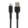 Кабель GP21M USB (m)-microUSB (m) 2.4A силикон черный, GoPower, 00-00028366