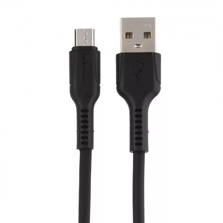 Кабель GP21M USB (m)-microUSB (m) 2.4A силикон черный, GoPower, 00-00028366