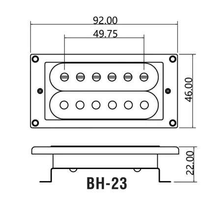 Звукосниматель магнитный, хамбакер, нековый, черный, Belcat, BH-23Neck-BK