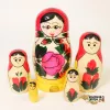LHM10105 Матрешка традиционная 5 кукольная малая, Хохлома