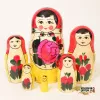 LHM10104 Матрешка традиционная 6 кукольная, Хохлома