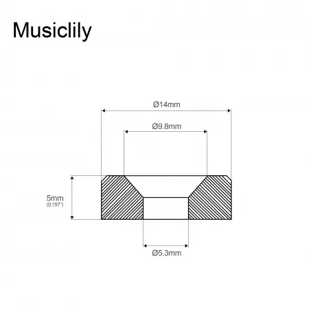 Крепление грифа электрогитары/бас-гитары, 4шт, черное, Musiclily, MX0883BK-4