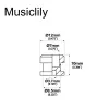 Крепление ремня, хром, 2 шт, Musiclily, MX2700CR-2