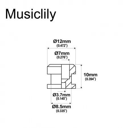 Крепление ремня, хром, 2 шт, Musiclily, MX2700CR-2