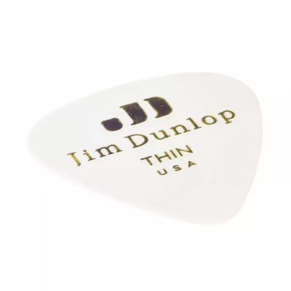 Genuine Celluloid Медиаторы, 12шт, тонкие, белые, Dunlop, 483P01TH  рис.2 