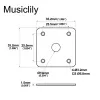 Накладка выходного разъема гитары Les Paul, хром, Musiclily, MX1708CR