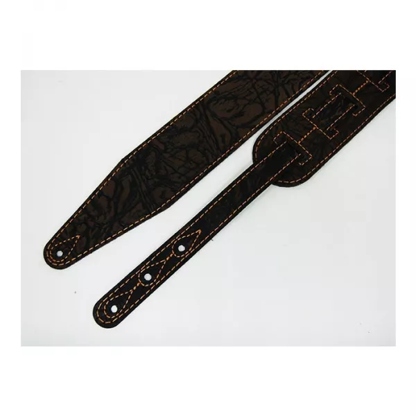 Leather Tigina Ремень для гитары, кожаный, шоколад, Fidel, FL8016LT  рис.2 