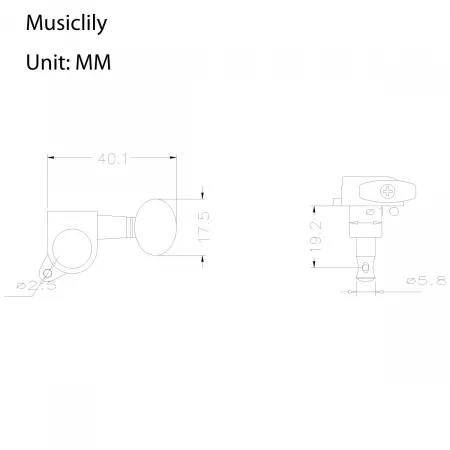 Колки для гитары, 3+3, хром, Musiclily, MX0692-3MX0693-3