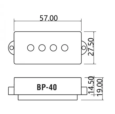 Звукосниматель магнитный, басовый, черный, Belcat, BP-40A-BK