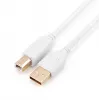 Кабель USB A (m)-USB B (m) 1.8м ПВХ белый, GoPower, 00-00028931