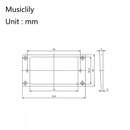 Комплект рамок звукоснимателей (1+1), прямые, черные, Musiclily, MX1588BK-MX1589BK